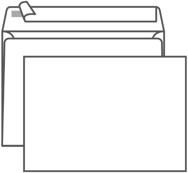 Конверт C5, Ряжская печатная фабрика, 162*229мм, б/подсказа, б/окна, отр. лента