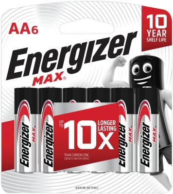 Батарейки ENERGIZER Max, AA (LR06, 15А), алкалиновые, КОМПЛЕКТ 6 шт., в блистере