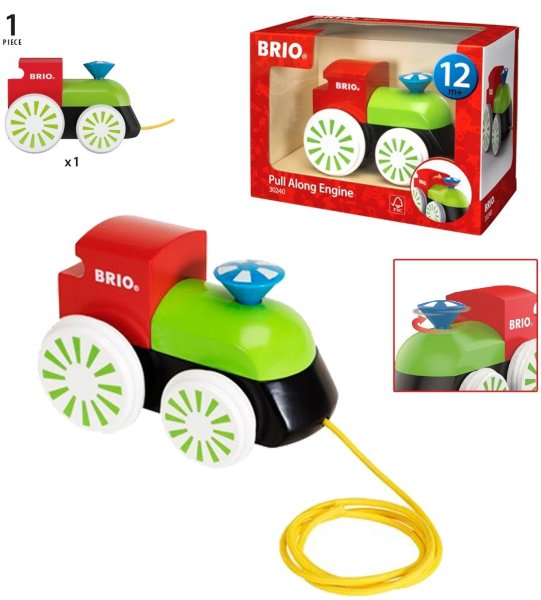 BRIO Каталка-локомотив 12,7х7,6х8,8 см., кор. 20х14х10 см.