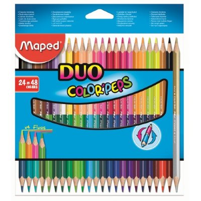 Maped Карандаши цвет. 24цв "Color Peps" ДВУСТОРОННИЕ, трехгранные, ударопрочные 829602