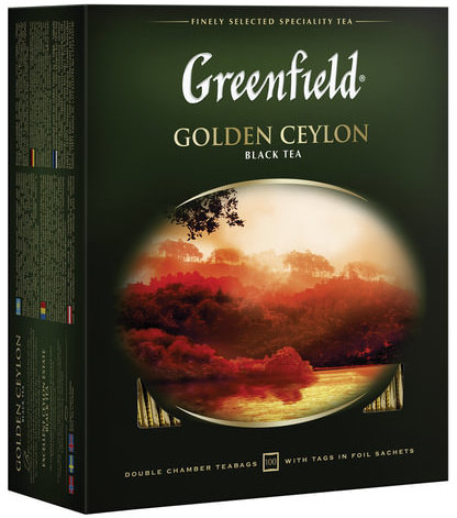 Чай GREENFIELD (Гринфилд) "Golden Ceylon", черный, 100 пакетиков в конвертах по 2 г, 0581