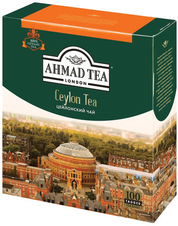 Чай AHMAD "Ceylon Tea", черный, 100 пакетиков с ярлычками по 2 г, 163i-08