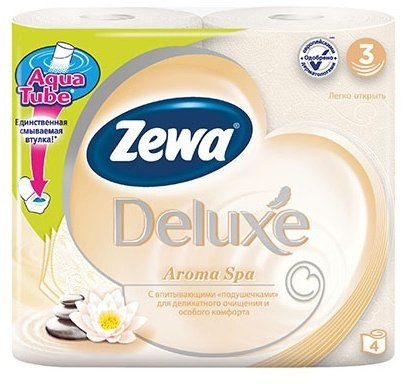 Туалетная бумага ZEWA DELUXE 3-х слойная АРОМА СПА, 4шт