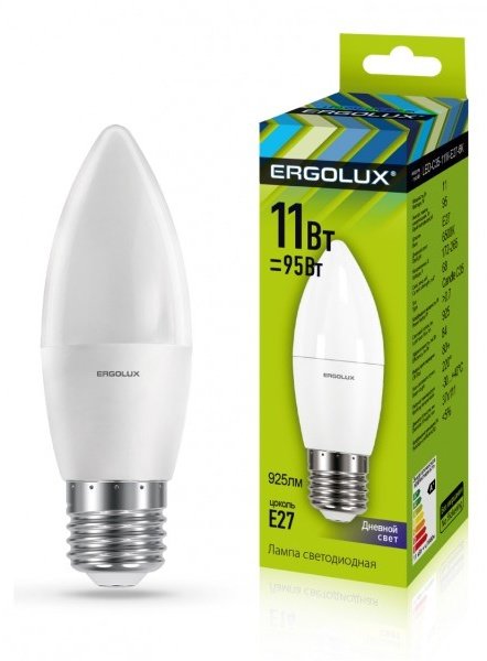 Светодиодная лампа Ergolux LED-C35-11W-E27-6K