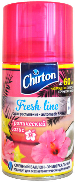 Сменный баллон для освежителя воздуха Chirton "Fresh Line. Тропический оазис", сухое распыл., 250мл