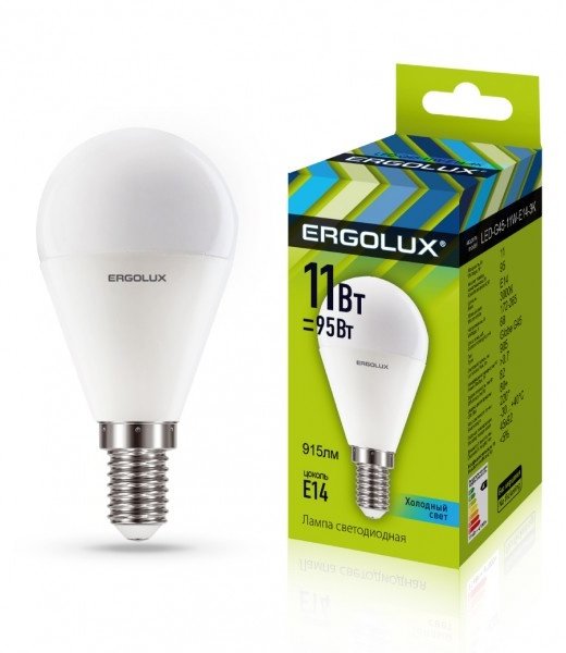 Светодиодная лампа Ergolux LED-G45-11W-E14-4K