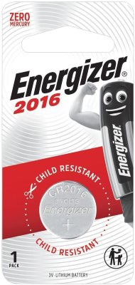 Батарейка ENERGIZER, CR 2016, литиевая, 1 шт, в блистере