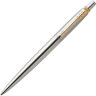 Ручка шариковая PARKER "Jotter Core Stainless Steel GT", корпус серебристый, позолоченные детали, синяя, 1953182