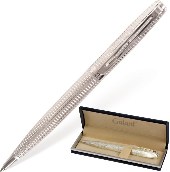 Ручка подарочная шариковая GALANT "Royal Platinum", корпус серебристый, хромированные детали, пишущий узел 0,7 мм, синяя