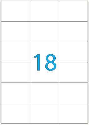 Этикетка самоклеящаяся, 66,7х46 мм, 18 этикеток, белая, 70 г/м2, 50 л., BRAUBERG, сырье Финляндия