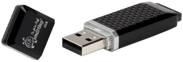 Память Smart Buy "Quartz"   4GB, USB 2.0 Flash Drive, черный