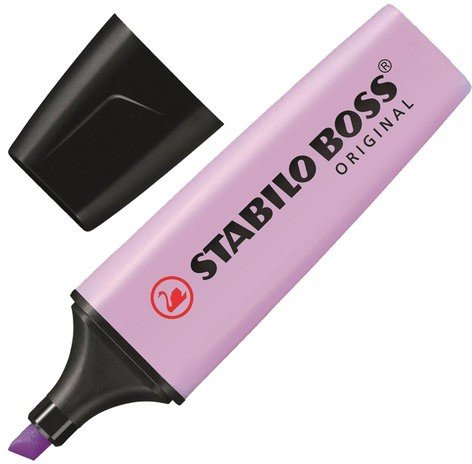 Текстмаркер STABILO "Boss Pastel", ЛАВАНДОВЫЙ, скошенный наконечник 2-5 мм