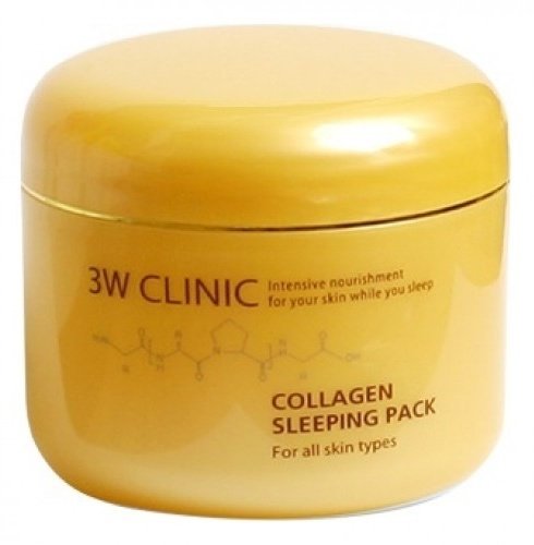 3W CLINIC Collagen Sleeping Pack – Маска для лица ночная с коллагеном, 100 мл.
