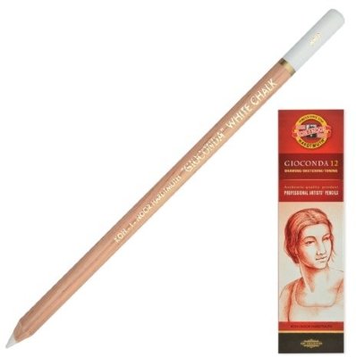 Карандаш меловой KOH-I-NOOR, 1 шт., "Gioconda", белый