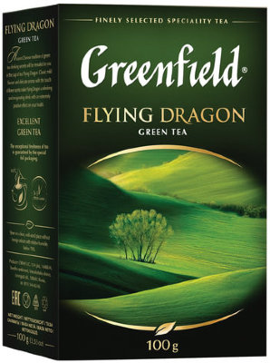 Чай GREENFIELD (Гринфилд) "Flying Dragon", зеленый, листовой, 100 г, 0357