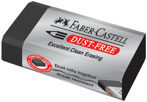 Ластик Faber-Castell "Dust-Free", прямоугольный, картонный футляр, 45*22*13мм, черный