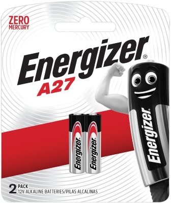Батарейки ENERGIZER, A27 (27А), алкалиновые, для сигнализаций, КОМПЛЕКТ 2 шт., в блистере