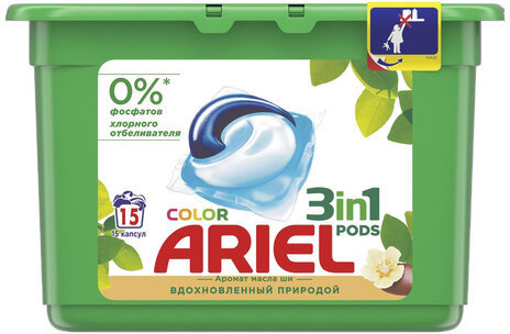 Средство для стирки в капсулах 15 шт. ARIEL (Ариэль) "Масло Ши", 8001090993212