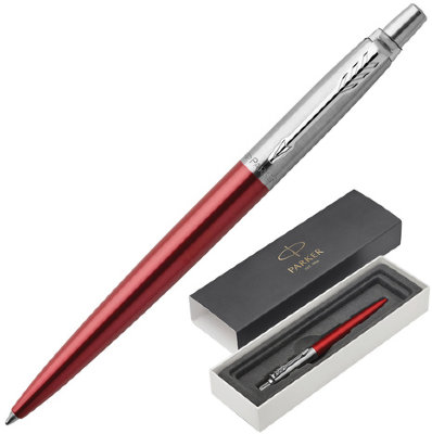 Ручка шариковая PARKER "Jotter Core Kensington Red CT", корпус красный, хромированные детали, синяя, 1953187