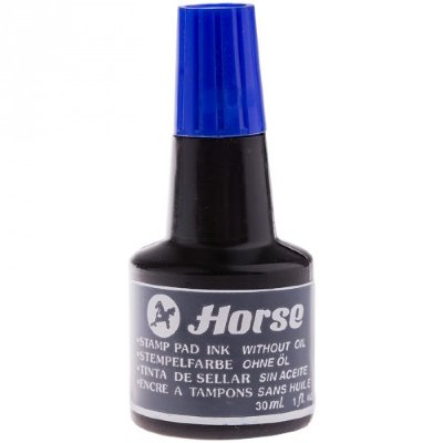 Horse Краска штемпельная HORSE 30мл. синяя