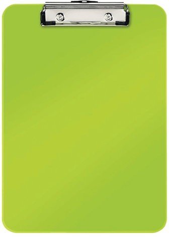 Доска-планшет LEITZ "WOW", с верхним прижимом, A4, 320х228 мм, пластик, 1,7 мм, зеленая