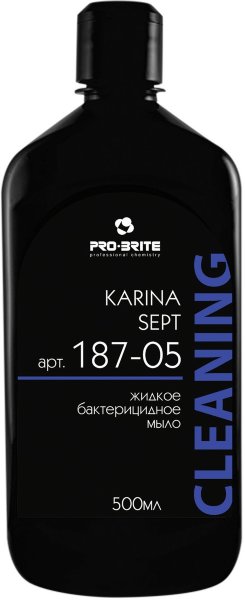 Мыло жидкое бактерицидное 500 мл, PRO-BRITE KARINA SEPT, без запаха, пробка