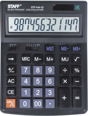 Калькулятор настольный STAFF STF-444-12 (199x153 мм), 12 разрядов, двойное питание