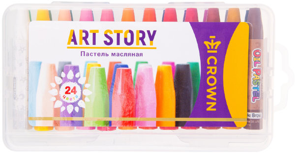 Пастель масляная Crown "ArtStory", 24 цвета, пласт. упак.