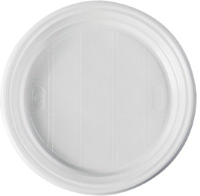 Одноразовые тарелки плоские, КОМПЛЕКТ 100 шт., d = 205 мм, ЭКОНОМ, белые, полистирол (ПС), СТИРОЛПЛАСТ