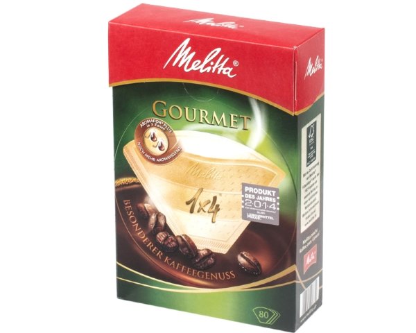 Фильтры бумажные Melitta для заваривания кофе 1х4/80 гурме, коричневые