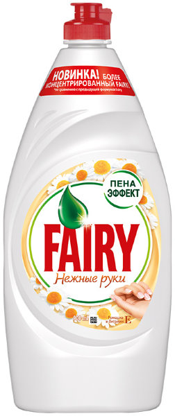 Средство для мытья посуды Fairy "Нежные руки. Ромашка и витамин Е", 900мл