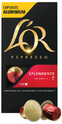 Кофе в алюминиевых капсулах L'OR "Espresso Splendente" для кофемашин Nespresso, 10 шт. х 52 г, 4028604