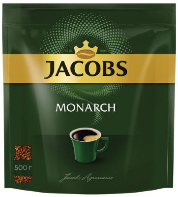 Кофе растворимый JACOBS MONARCH, сублимированный, 500 г, мягкая упаковка, 26686