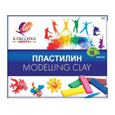 Луч ПК Пластилин 16цв 320гр. Классика, со стеком, карт.упак. 20С 1329-08