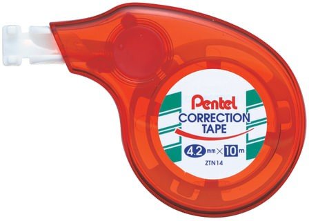 Корректирующая лента PENTEL, 4,2 мм х 10 м, корпус красный, блистер