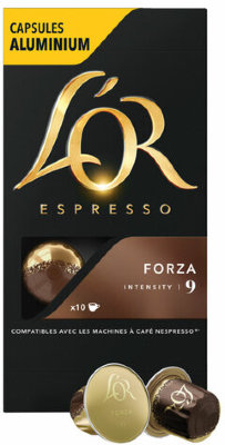 Кофе в алюминиевых капсулах L'OR "Espresso Forza" для кофемашин Nespresso, 10 шт. х 52 г, 4028605