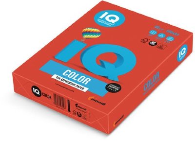 Бумага IQ color, А4, 80 г/м2, 500 л., интенсив, кораллово-красная, CO44