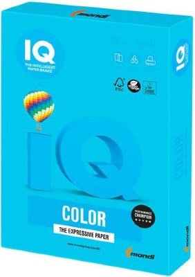 Бумага IQ color, А4, 160 г/м2, 250 л., интенсив светло-синяя, AB48