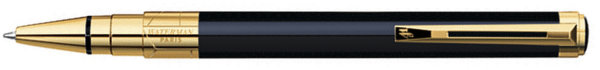 Шариковая ручка Waterman Perspeсtive Black GT. Корпус и колпачок: лакированная латунь.