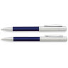 Набор FranklinCovey Greenwich: шариковая ручка и карандаш 0.9мм. Цвет - синий + хромовый.