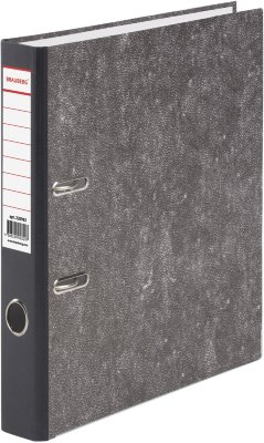 Папка-регистратор BRAUBERG, фактура стандарт, с мраморным покрытием, 50 мм, черный корешок