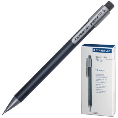 Карандаш механический STAEDTLER "Graphite", корпус серый, ластик, 0,5 мм