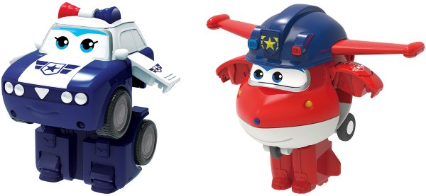 Мини-трансформеры Super Wings 2 в 1 Джетт и Пол (команда Полиции) EU730002A