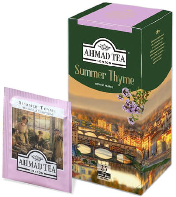 Чай AHMAD "Summer Thyme", чёрный с чабрецом, 25 пакетиков в конвертах по 1,5 г, 1510-1