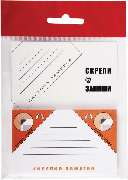Блок самоклеящийся (стикер) "Стикеры-скрепки", 75х50 мм, 50 листов, PRINTSTICK, европодвес