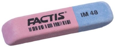 Резинка стирательная FACTIS IM 48, прямоугольная, двуцветная, 62х15х8 мм, синтетический каучук