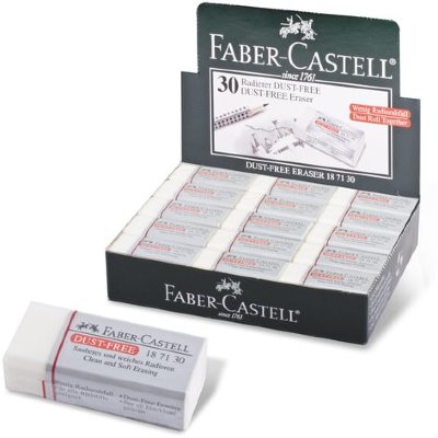 Резинка стирательная FABER-CASTELL "Dust Free", прямоугольная, 41х18,5х11,5 мм, картонный держатель
