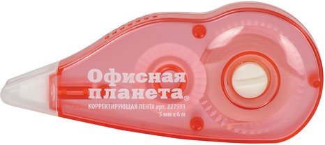 Корректирующая лента ОФИСНАЯ ПЛАНЕТА 5 мм х 6 м, корпус красный, с подкручиванием, блистер, 227593