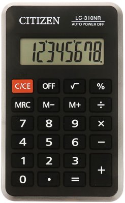 Калькулятор карманный CITIZEN LC310NR (114х69 мм), 8 разрядов, питание от батарейки