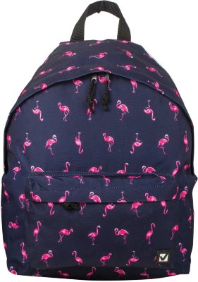 Рюкзак BRAUBERG универсальный, сити-формат, синий, "Фламинго", 20 литров, 41х32х14 см